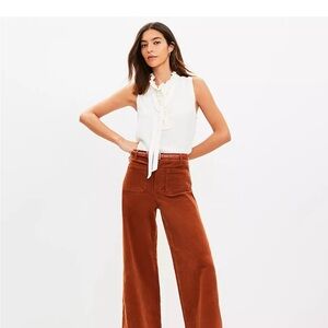 ISO LOFT Palmer Wide-Leg Pants size 2 or 4 Argan oil color